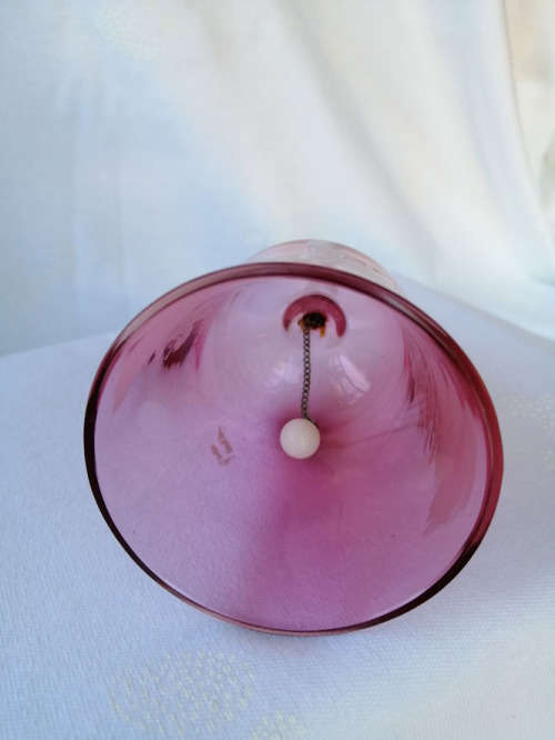 Stunning Pink Glass Hand Bell *