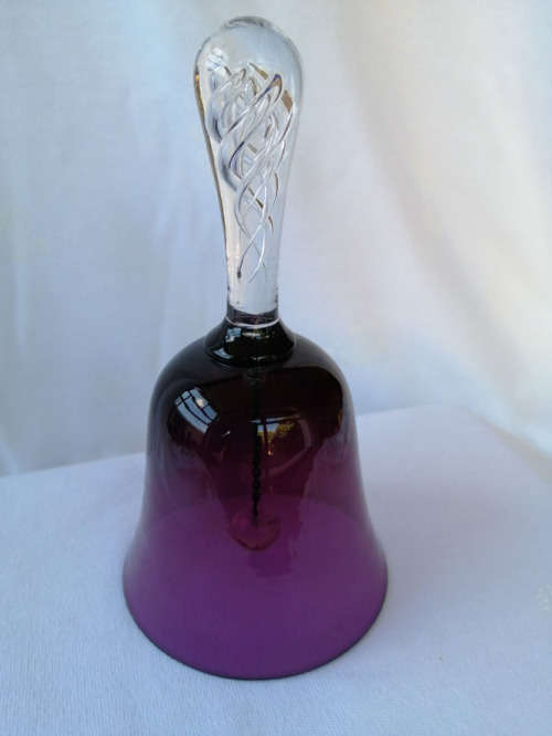 Stunning Cranberry Pink Glass Hand Bell *
