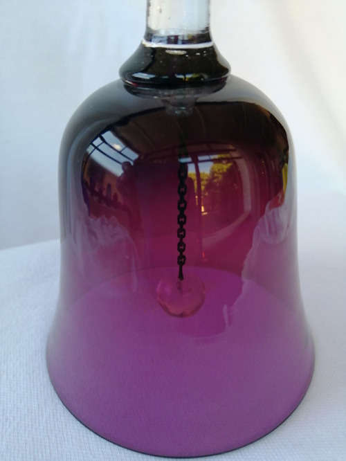 Stunning Cranberry Pink Glass Hand Bell *