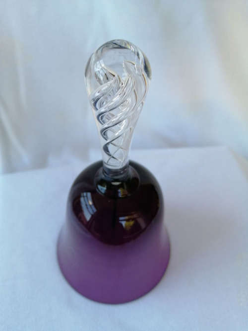 Stunning Cranberry Pink Glass Hand Bell *