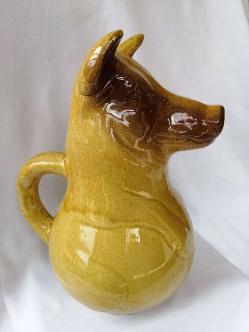 Antique Sarreguemines Jug in the shape of a pig France - 1890-1919 - Folk Art - Earthenware