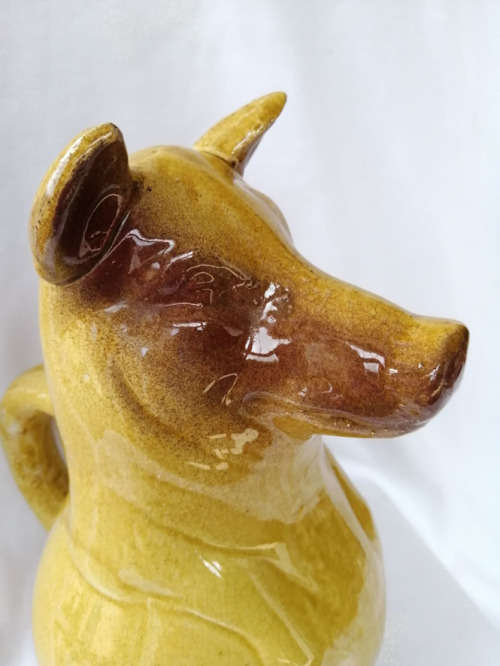 Antique Sarreguemines Jug in the shape of a pig France - 1890-1919 - Folk Art - Earthenware