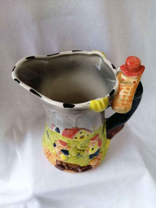 c1930s VINTAGE SHORTER and SON ART DECO BIG BAD WOLF and 3 LITTLE PIGS PITCHER/JUG