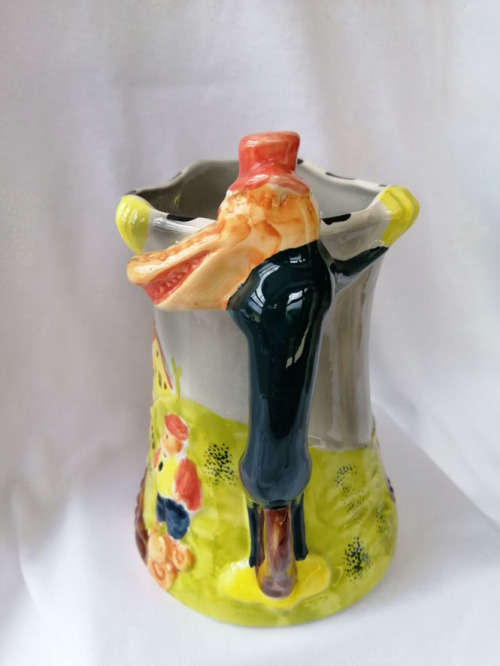 c1930s VINTAGE SHORTER and SON ART DECO BIG BAD WOLF and 3 LITTLE PIGS PITCHER/JUG