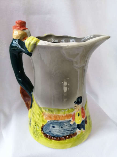 c1930s VINTAGE SHORTER and SON ART DECO BIG BAD WOLF and 3 LITTLE PIGS PITCHER/JUG