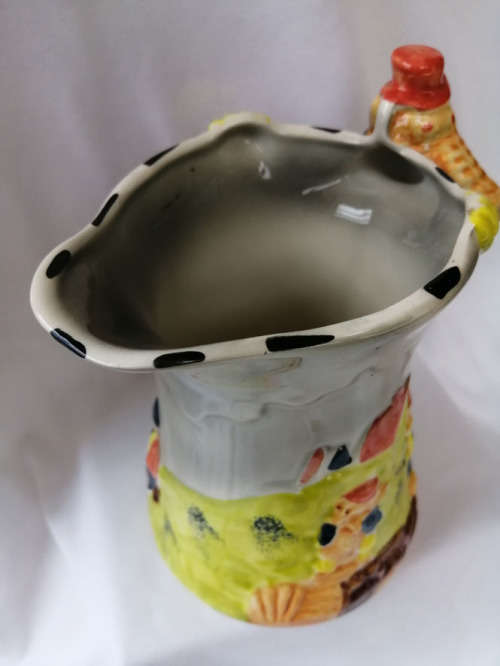 c1930s VINTAGE SHORTER and SON ART DECO BIG BAD WOLF and 3 LITTLE PIGS PITCHER/JUG