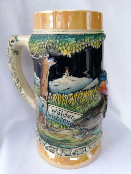 Wild Boar Pig Heavy Stoneware Pottery Beer Mug West Germany