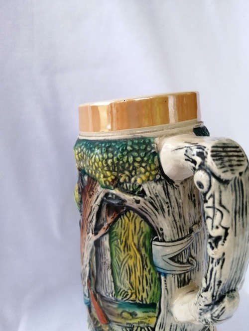 Wild Boar Pig Heavy Stoneware Pottery Beer Mug West Germany