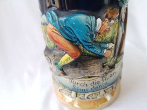 Wild Boar Pig Heavy Stoneware Pottery Beer Mug West Germany