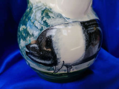 Iden Pottery Saddleback Large Pig Jug Sussex Rye Signed