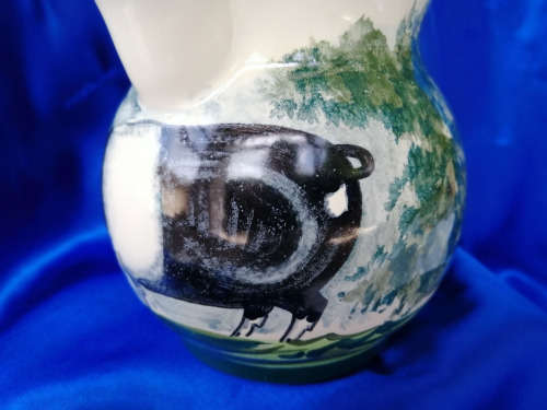 Iden Pottery Saddleback Large Pig Jug Sussex Rye Signed