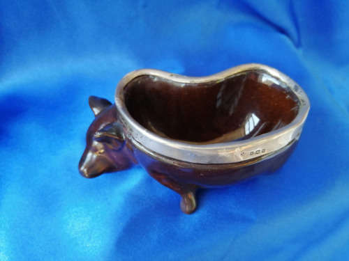 Rare Royal Doulton Pig Dish Royal Silver Rim