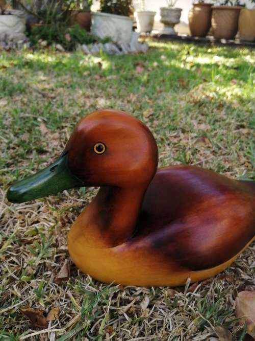 Feathers of Knysna hand made limited edition Series 1 Wooden Figurine of a Fulvous Duck, 402/750 *