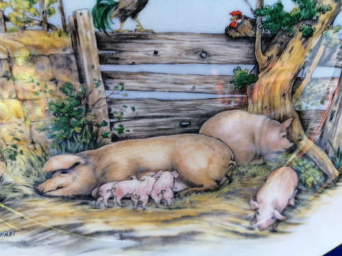 Bone China Pig Family Plate