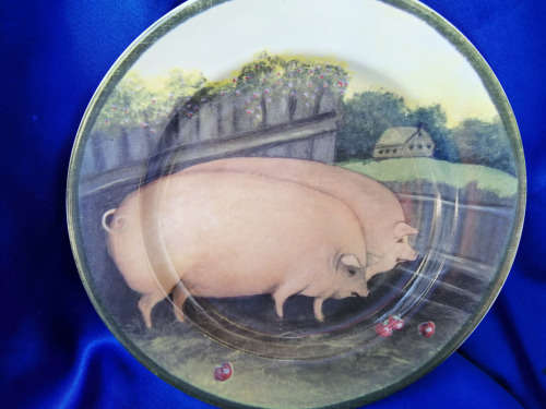 China Pig Plate Country farm made in England