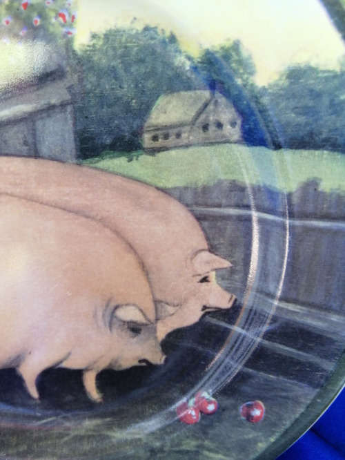 China Pig Plate Country farm made in England