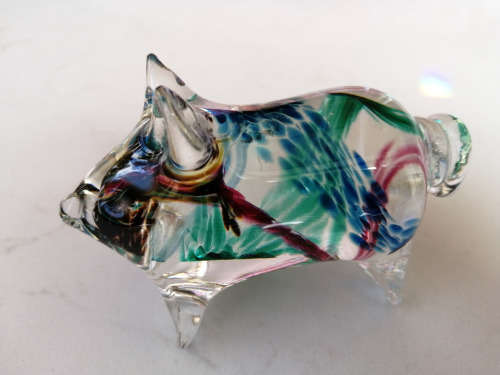 Avondale Glass Pig Paperweight / Ornament
