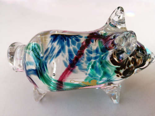 Avondale Glass Pig Paperweight / Ornament