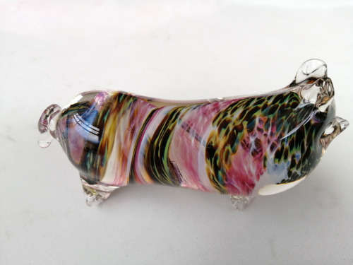 Avondale Handmade Glass Pig Paperweight / Ornament