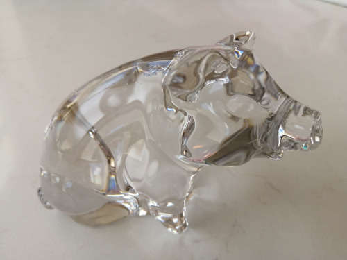 Vintage German PETS Clear Glass Lead Crystal PIG