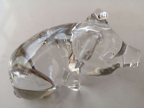 Vintage German PETS Clear Glass Lead Crystal PIG