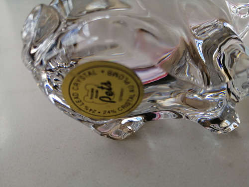 Vintage German PETS Clear Glass Lead Crystal PIG