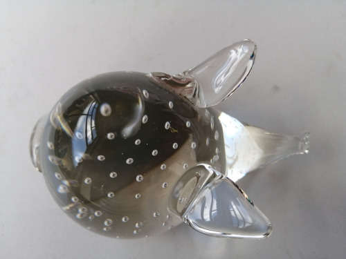 Clear Glass PIG Paperweight