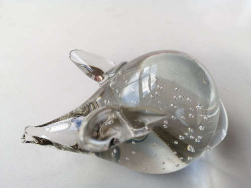 Clear Glass PIG Paperweight
