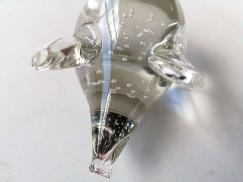 Clear Glass PIG Paperweight
