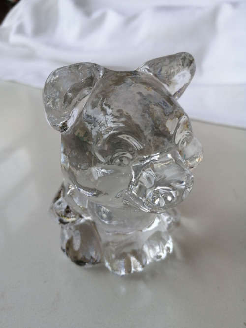 Goebel Clear Glass Charlotten Hutte Pig Satin Finish