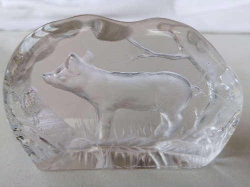 Engraved Pig Paperweight #