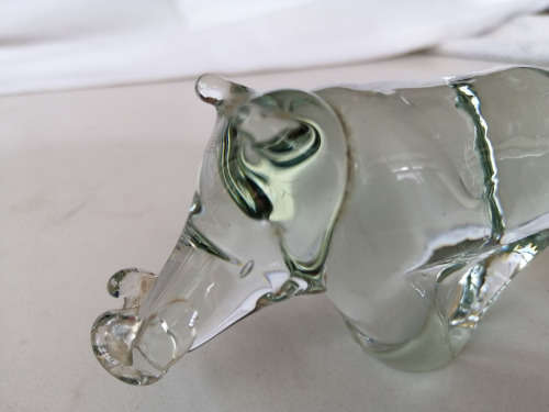 Ngwenya Recycled Glass Swaziland Handmade Warthog Figurine - Paperweight