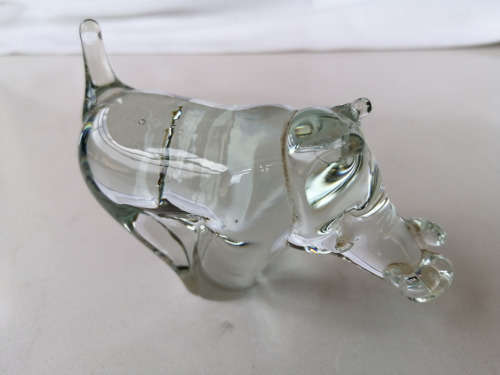 Ngwenya Recycled Glass Swaziland Handmade Warthog Figurine - Paperweight