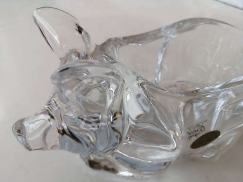 Cristal DArques 24% Lead crystal Pig Candy Dish #