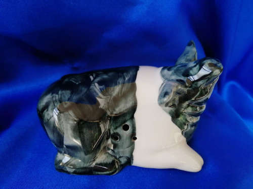 Black and White Pig Inscents ceramic holder #