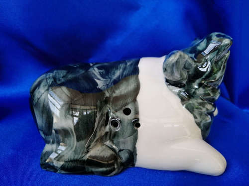 Black and White Pig Inscents ceramic holder #