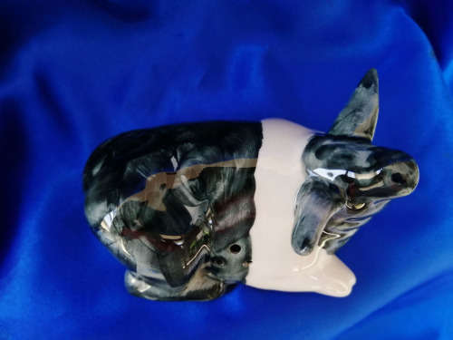 Black and White Pig Inscents ceramic holder #