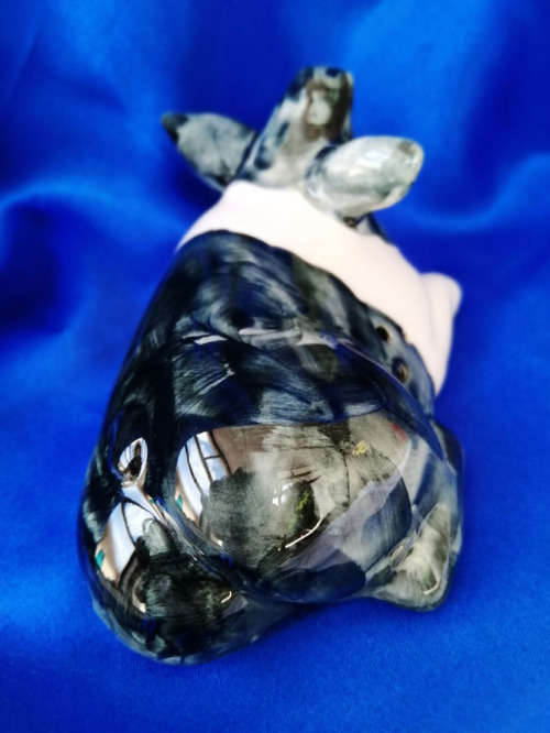 Black and White Pig Inscents ceramic holder #