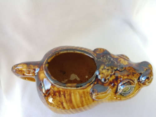 Vintage Treacle Glaze Pig Milk Jug #