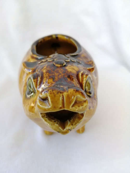 Vintage Treacle Glaze Pig Milk Jug #