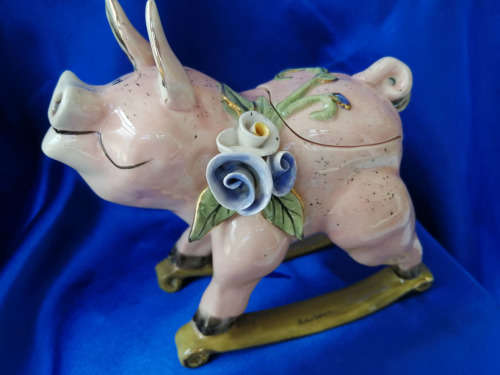 Heather Goldminc Blue Sky Clayworks Rocking Secret Pig *