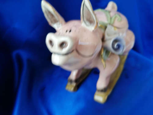 Heather Goldminc Blue Sky Clayworks Rocking Secret Pig *