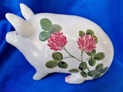Large Plichta London pottery pig thistle Wemyss *