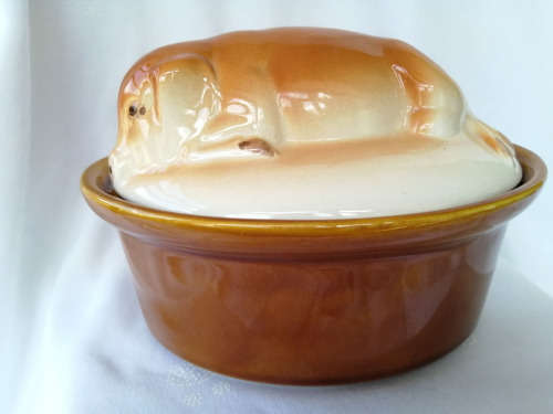 Old Pate Pot Lidded Pig Hog *