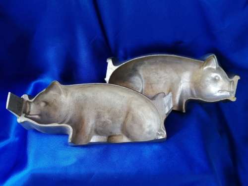 1950 Metal Pig Mould C.van Laere designed chocolate mould *