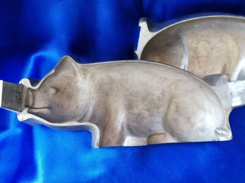 1950 Metal Pig Mould C.van Laere designed chocolate mould *