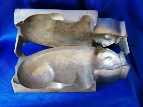 1950 Metal Pig Mould C.van Laere designed chocolate mould *