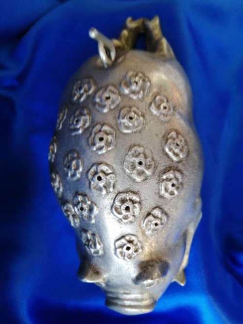 Old Metal Chubby Pig Hatpin Holder #