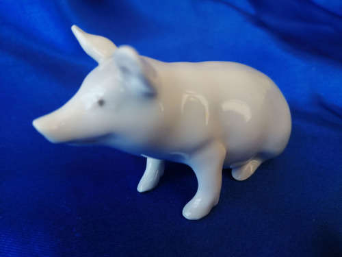 Vintage Porcelain Sitting Pig *