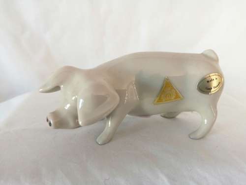 Vintage Royal Dux  Pig Figurine white